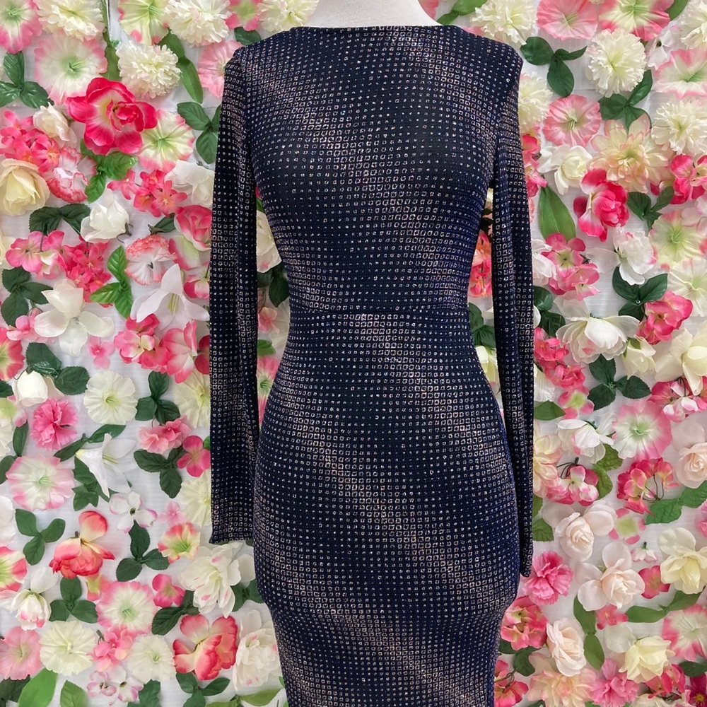 Blue long sleeve dress